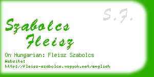 szabolcs fleisz business card